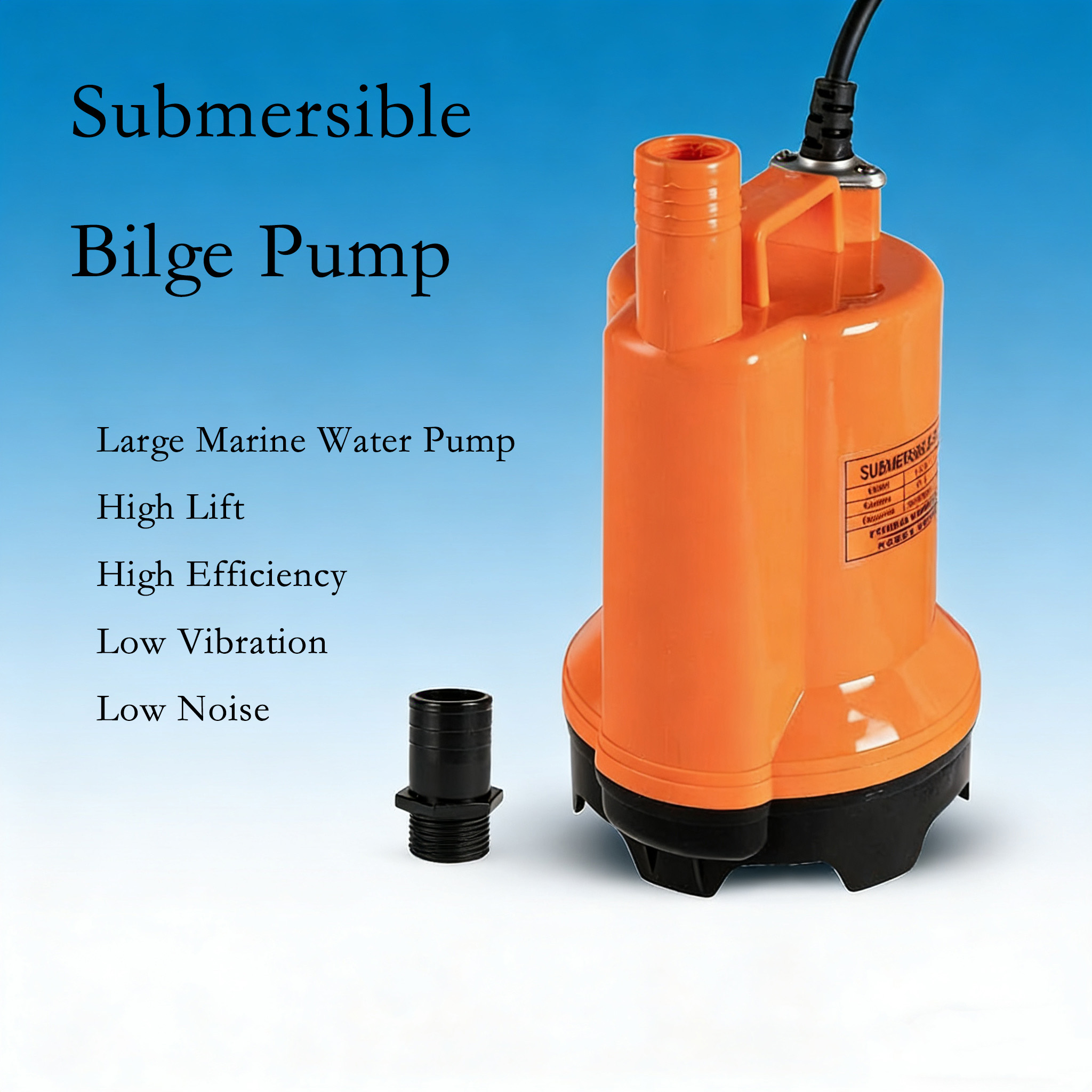 Fishing Boat Bilge Pump - 12V DC Submersible Water Pump, High