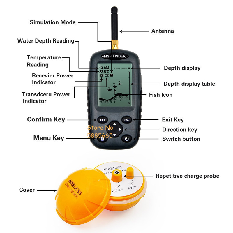 Smart Portable 50M Depth Sonar - Fishing Boat Depth Finder ulasan dan harga