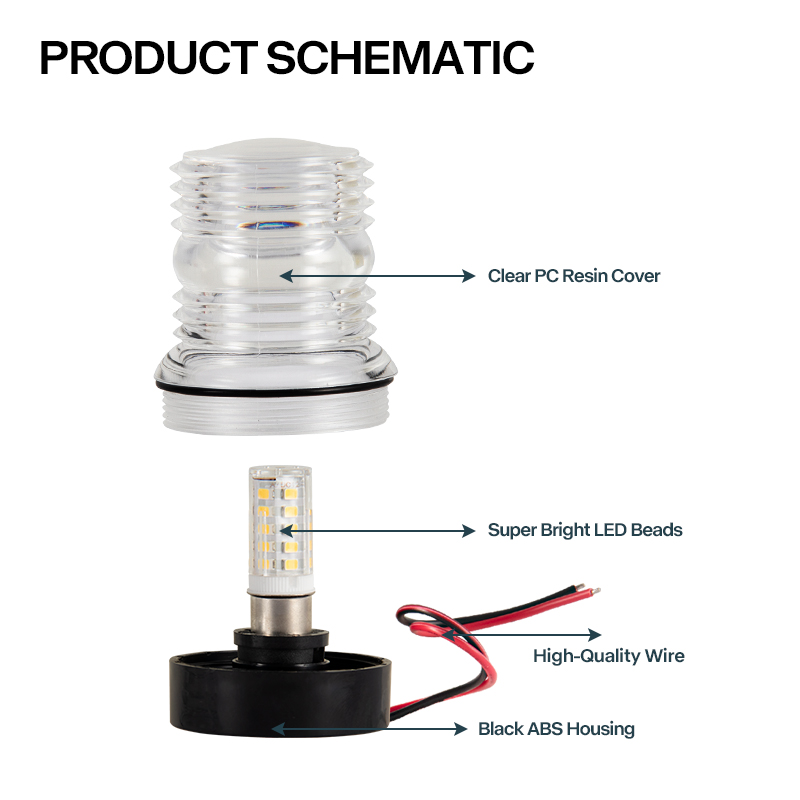 12V Marine LED Anchor Light Wa - Fishing Boat Anchor ulasan dan harga