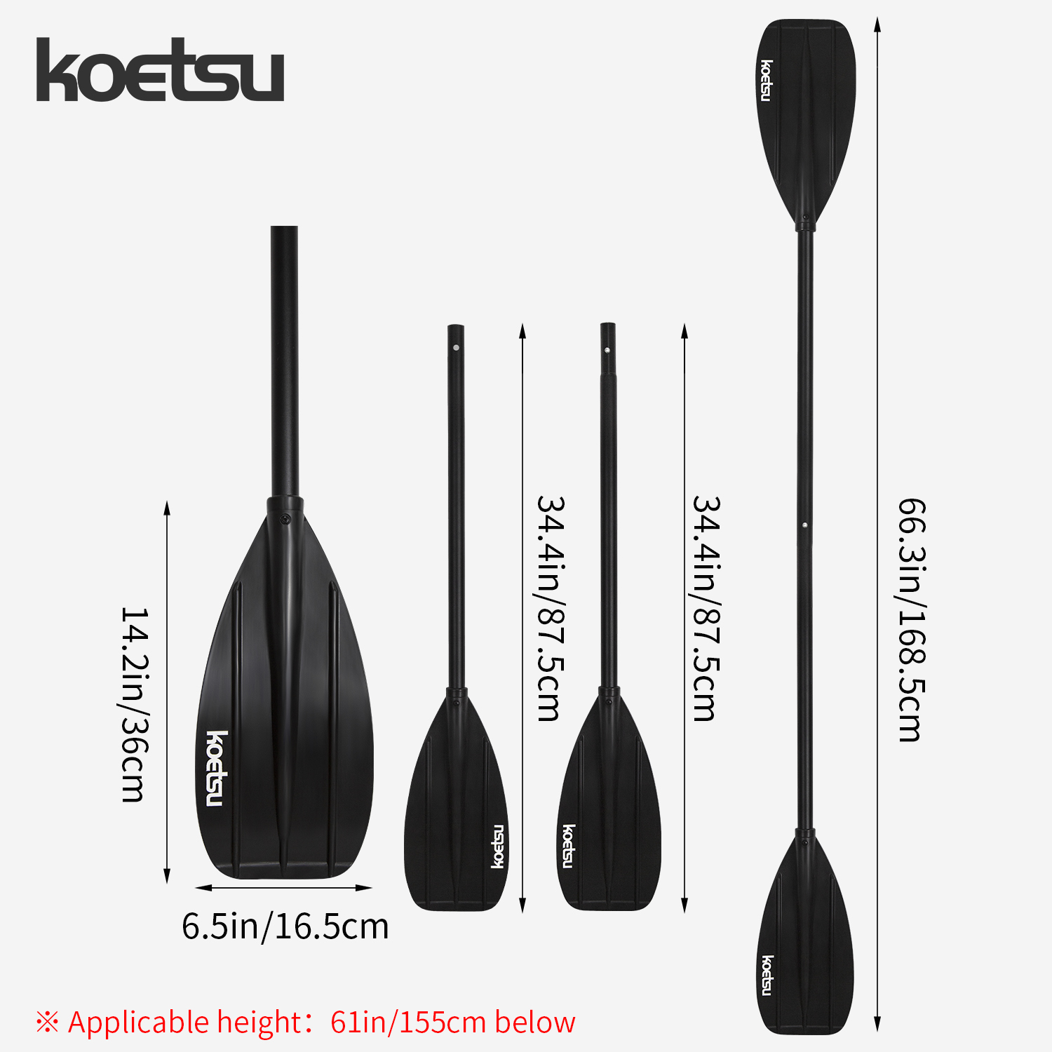 KOETSU Aluminum Alloy Double-H - Fishing Boat Paddle ulasan dan harga